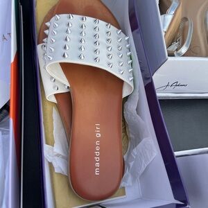 White Spiked Sandals